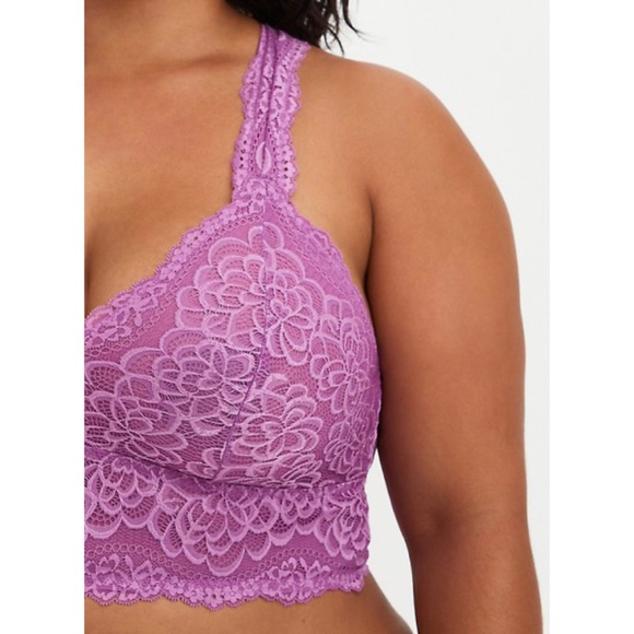 🆕 Lavender Lace Racerback Bralette 2X 18 20 NWT - Picture 5 of 8